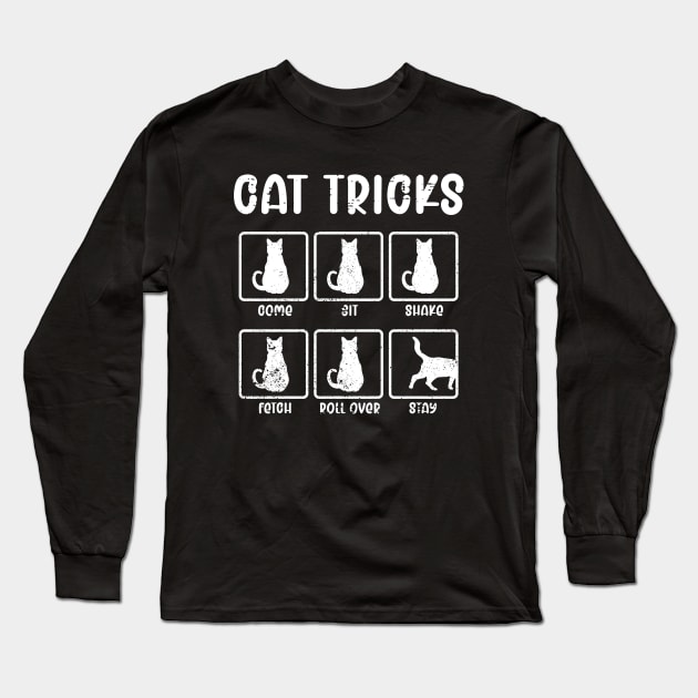 Cat Tricks Funny Feline Kitten Kitty Pet Owner Long Sleeve T-Shirt by ChrifBouglas